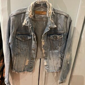 GRLFRND denim cropped jkt size small